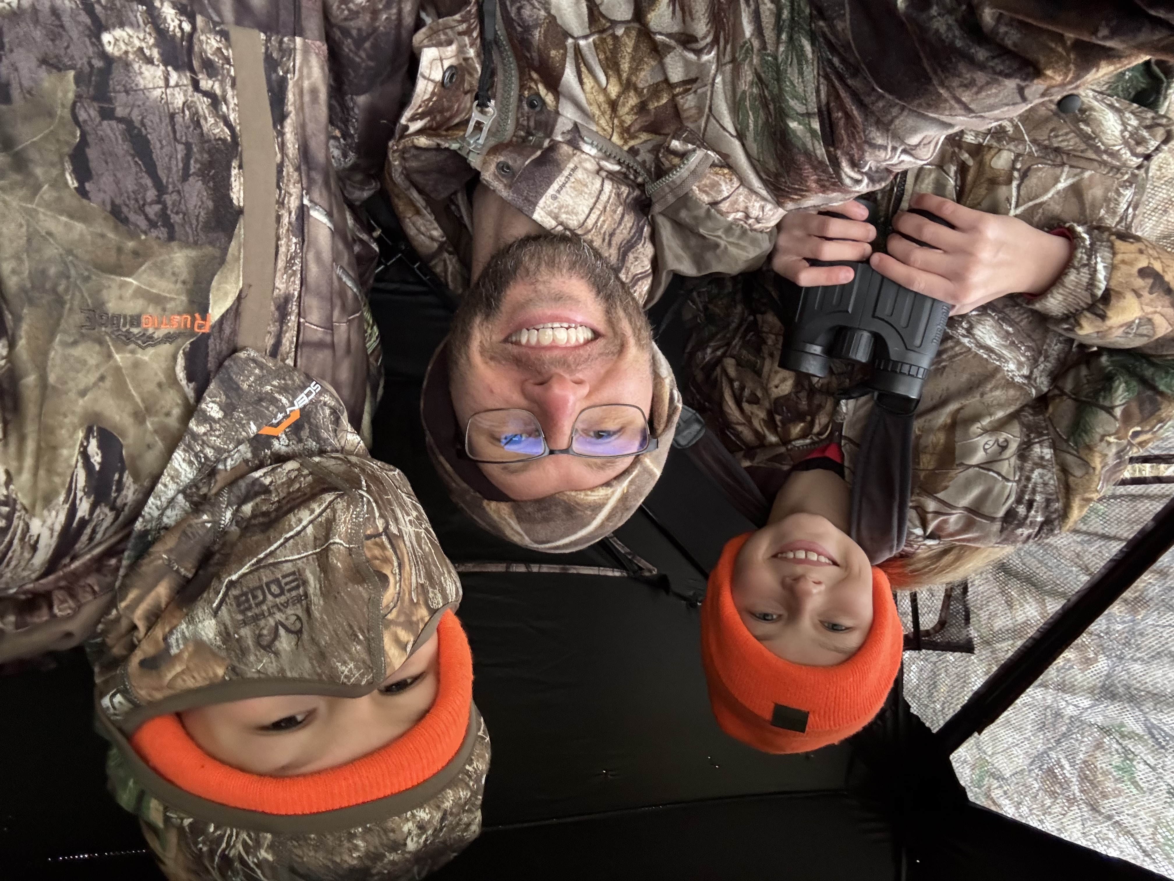 Jordan, Parker and Delaney in the hunting blind